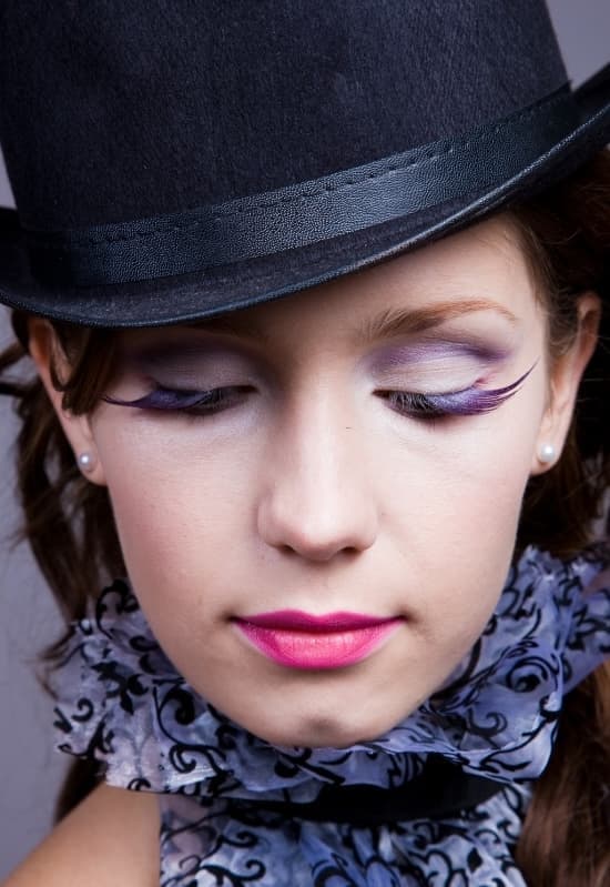 Close-up of dramatic eyelash extensions by a lash influencer