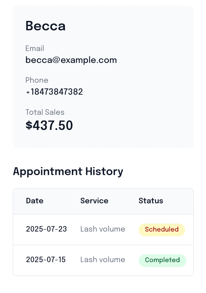 Client management dashboard